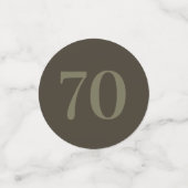 Personalisierte glamouröse Tafel Konfetti 70. (Klein Vorderseite)