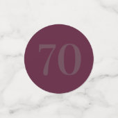 Personalisierte glamouröse Tafel Konfetti 70. (Klein Vorderseite)