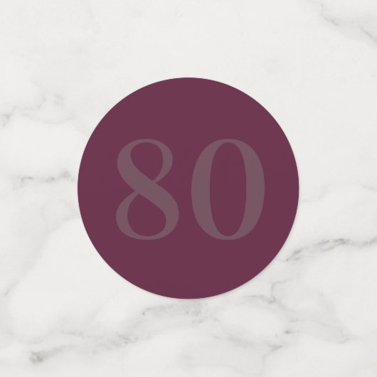 Personalisierte glamouröse Tafel Konfetti 80. (Klein Vorderseite)