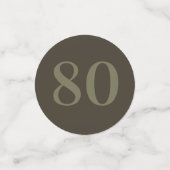 Personalisierte glamouröse Tafel Konfetti 80. (Klein Vorderseite)