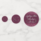 Personalisierte glamouröse Tafel Konfetti 85. (Vorderseiten)