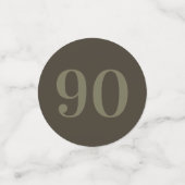 Personalisierte glamouröse Tafel Konfetti 90. (Klein Vorderseite)