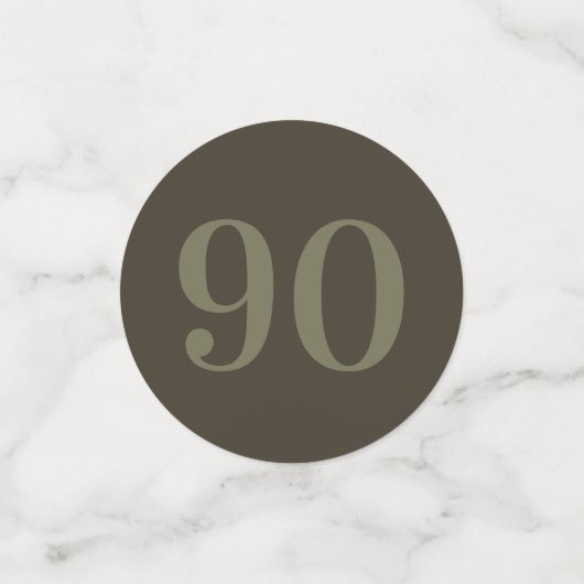 Personalisierte glamouröse Tafel Konfetti 90. (Klein Vorderseite)