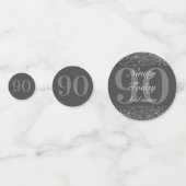 Personalisierte glamouröse Tafel Konfetti 90. (Vorderseiten)