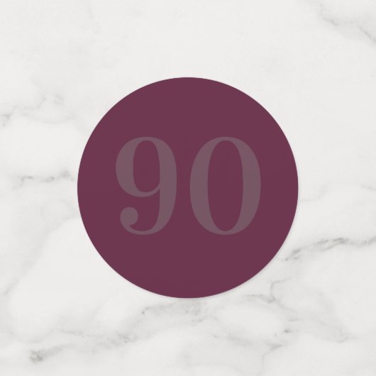 Personalisierte glamouröse Tafel Konfetti 90. (Klein Vorderseite)