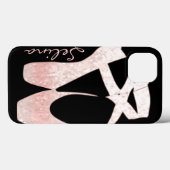 Personalisierte, glänzende, rosa Ballettschuhe Case-Mate iPhone Hülle (Rückseite (Horizontal))