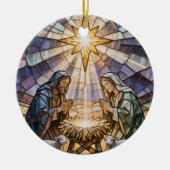 Personalisierte Glasmalerei-Weihnachtskrippe Keramik Ornament (Vorne)