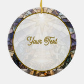 Personalisierte Glasmalerei-Weihnachtskrippe Keramik Ornament (Hinten)