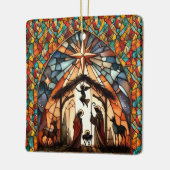 Personalisierte Glasmalerei-Weihnachtskrippe Keramikornament (Links)