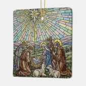 Personalisierte Glasmalerei-Weihnachtskrippe Keramikornament (Links)