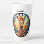 Personalisierte Glass Giraffe Milchtasse (Vorderseite)