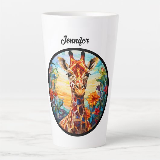Personalisierte Glass Giraffe Milchtasse (Vorderseite)