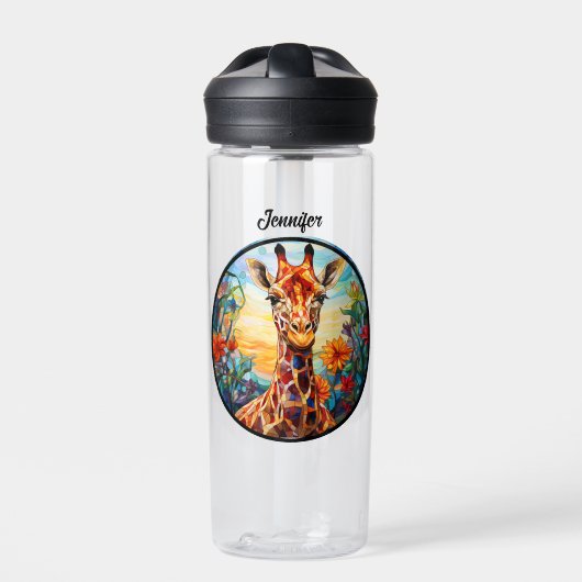 Personalisierte Glass Giraffe Trinkflasche (Vorderseite)