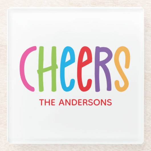Personalisierte Glass-Untersetzer mit farbenfrohen Glasuntersetzer (Vorderseite)