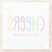 Personalisierte Glass-Untersetzer mit farbenfrohen Glasuntersetzer (Rückseite)