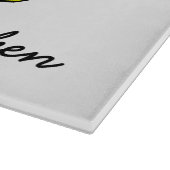 Personalisierte Glasschneidplatte mit gelber Zitro Schneidebrett (Ecke)