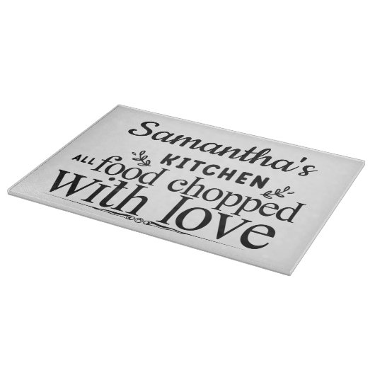 Personalisierte Glasschneidplatte Schneidebrett (Ecke)