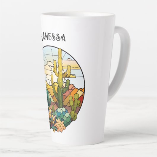 Personalisierte Glaswüste Milchtasse (Rechte Ecke)