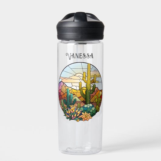 Personalisierte Glaswüste Trinkflasche (Vorderseite)
