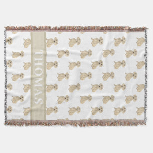 Personalisierte glatte Creme-Dachshund Decke