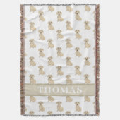 Personalisierte glatte Creme-Dackel Decke (Vorderseite Vertikal)