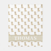 Personalisierte glatte Creme-Dackel Fleecedecke (Vorderseite)