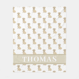 Personalisierte glatte Creme-Dackel Fleecedecke
