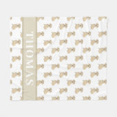 Personalisierte glatte Creme-Dackel Fleecedecke (Vorderseite (Horizontal))