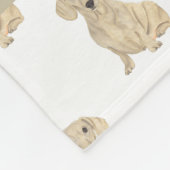 Personalisierte glatte Creme-Dackel Fleecedecke (Ecke)