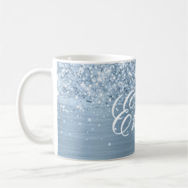 Personalisierte Glitterie Hellblauer Foil Kaffeetasse