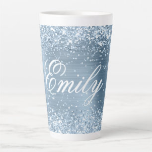 Personalisierte Glitterie Hellblauer Foil Milchtasse