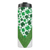 Personalisierte Glitterie-Kleeblätter Thermosbecher (Vorderseite)