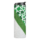 Personalisierte Glitterie-Kleeblätter Thermosbecher (Nach links gedreht)