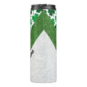 Personalisierte Glitterie-Kleeblätter Thermosbecher (Rückseite)