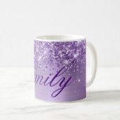 Personalisierte Glitterie Lila Forelle Kaffeetasse (VorderseiteRechts)