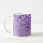 Personalisierte Glitterie Lila Forelle Kaffeetasse (Links)