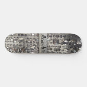 Personalisierte Glitterie Silber Streichperlen Skateboard (Horizontal)