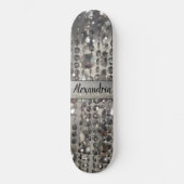 Personalisierte Glitterie Silber Streichperlen Skateboard (Vorderseite)