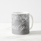 Personalisierte Glitterie-Silberfolie Kaffeetasse (VorderseiteRechts)