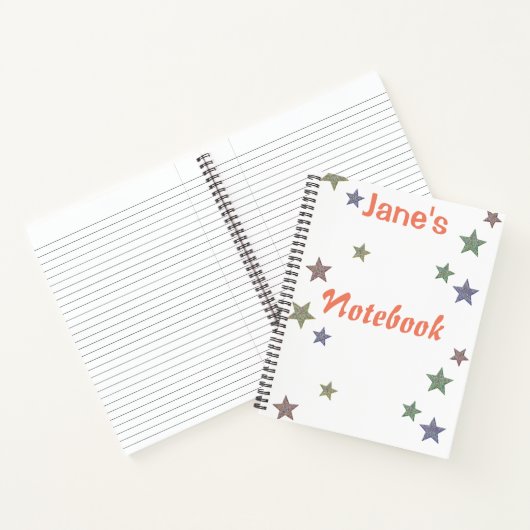 Personalisierte Glitterstars Notizblock (Innenseite)