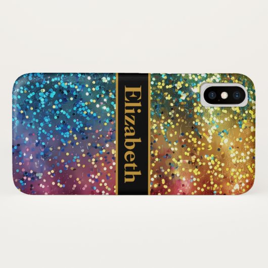 Personalisierte Glitzer Imitats Fossilienmuseum Case-Mate iPhone Hülle (Rückseite (Horizontal))