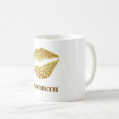 Personalisierte Glitzer Lippen Kaffeetasse (VorderseiteRechts)