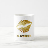 Personalisierte Glitzer Lippen Kaffeetasse (Mittel)