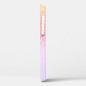 Personalisierte Glitzern von Girly Rainbow Glitzer Case-Mate iPhone Hülle (Rückseite / Links)