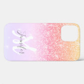 Personalisierte Glitzern von Girly Rainbow Glitzer Case-Mate iPhone Hülle (Rückseite (Horizontal))