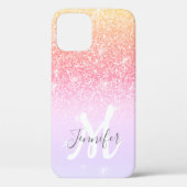Personalisierte Glitzern von Girly Rainbow Glitzer Case-Mate iPhone Hülle (Rückseite)