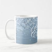 Personalisierte glitzernde hellblaue Folie Kaffeetasse (Links)