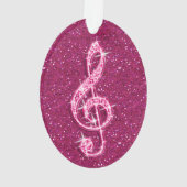 Personalisierte Glitzy Funkelnd Diamond Musiknote Ornament (Rückseite)