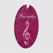 Personalisierte Glitzy Funkelnd Diamond Musiknote Ornament (Vorderseite)