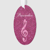 Personalisierte Glitzy Funkelnd Diamond Musiknote Ornament (Vorderseite)